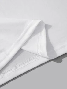 ROMWE MEN Street Life Tops Nam Ô tô/xe hơi Lá thư Giải trí - trắng - Xem 4