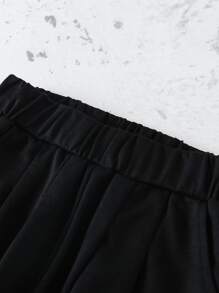 Girls Solid Slant Pocket Joggers - Black - View 4