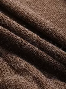 DAZY Hooded Open Front Longline Coat - Coffee Brown - View 4