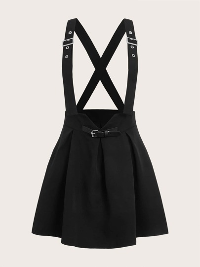 Academia Grommet Eyelet Criss-Cross Pinafore Skirt, School