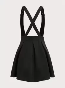 ROMWE Academia Grommet Eyelet Criss-Cross Pinafore Skirt, School