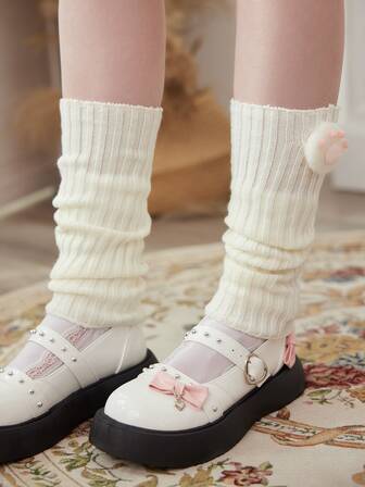 Kawaii Calentadores de pierna con diseño de pata