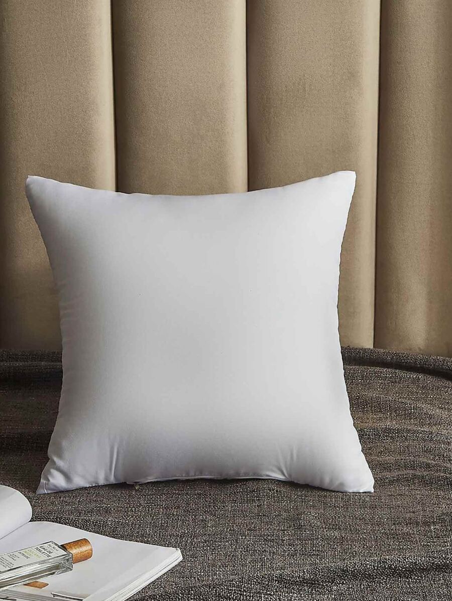 Almohada decorativa de color unicolor, almohada de cojín de poliéster gris claro, para decoración del hogar - Blanco - Ver 1