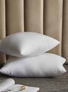 Almohada decorativa de color unicolor, almohada de cojín de poliéster gris claro, para decoración del hogar - Blanco - Ver 2