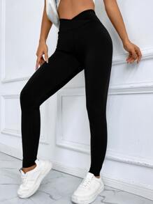 SHEIN Essnce Solid High Waist Leggings