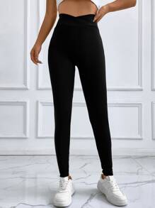 SHEIN Essnce Solid High Waist Leggings