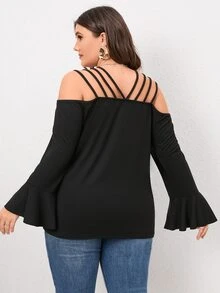 Áo thun Plus size màu trơn Giải trí - màu đen - Xem 2