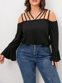 Áo thun Plus size màu trơn Giải trí - màu đen - Xem 6