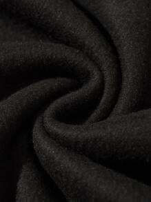 Manfinity Men Slogan & Figure Graphic Kangaroo Pocket Drawstring Thermal Hoodie - Dark Grey - View 3