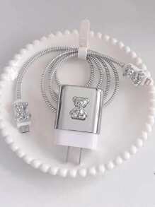 5 cái Gấu trang trí Cáp trang trí - Bạc - Xem 2