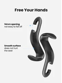 UGREEN 2Pcs/Set Car Back Seat Headrest Hanger Holder Hooks - Black - View 6