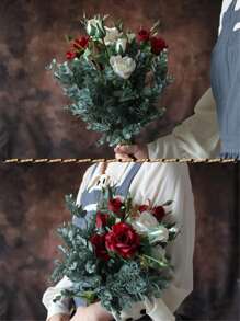 1pc Artificial Plant, Faux Plant Leaf Branch For Home Decor Decoration E-I-D - Multicolor - View 5