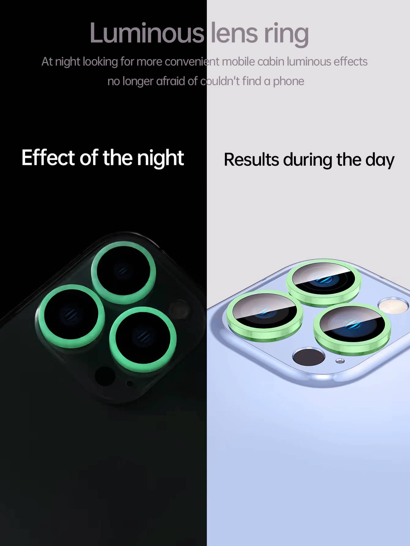 3pcs Luminous Lens Protector Compatible With iPhone15/15Plus/15Pro/15Promax