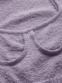 SHEIN EZwear Jersey de cuello gargantilla de manga raglán bustier - Lila Púrpura - Ver 4