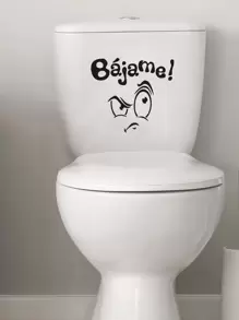 1 pieza, Pegatina para asiento de inodoro con diseño de personaje de dibujos animados