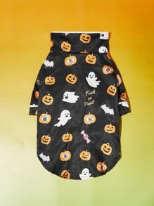 PETSIN Halloween Pumpkin And Ghost Patterned Loungewear - Black - View 2