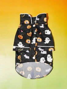 PETSIN Halloween Pumpkin And Ghost Patterned Loungewear - Black - View 3