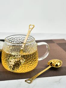 1pc Heart Shaped Tea Filter - Gold - View 1