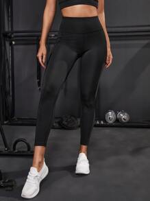 Powerista Cropped Gym Leggings Seamless Tummy Control Training Tights With Side Phone Pocket Yoga Women Pants - Black - View 4