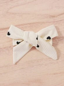 SHEIN Vintaside Kids 嬰兒女孩心形印花內衣連體裙和髮帶套裝 - 杏色 - 查看 7