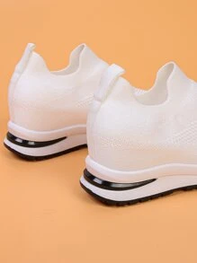 Slip On Wedge Sneakers - White - View 2