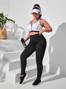 Quần thể thao Legging Plus Size  & Quần màu trơn - màu đen - Xem 4