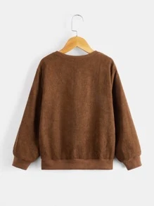 SHEIN Boys Drop Shoulder Colorblock Pullover - Multicolor - View 4