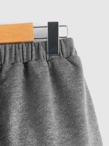 SHEIN Boys Letter Patched Two Tone Joggers - Black - View 12