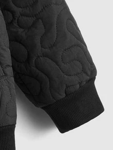 SHEIN Boys Zip Up Quilted Coat - Black - View 11