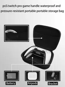 Black / Switch Pro Game Controller Water Resistant Shockproof Carrying Case