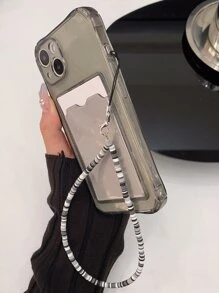 普通卡槽手機殼帶掛繩相容於 iPhone 15/15Pro/15Plus/15Promax - 黑色 - 查看 3