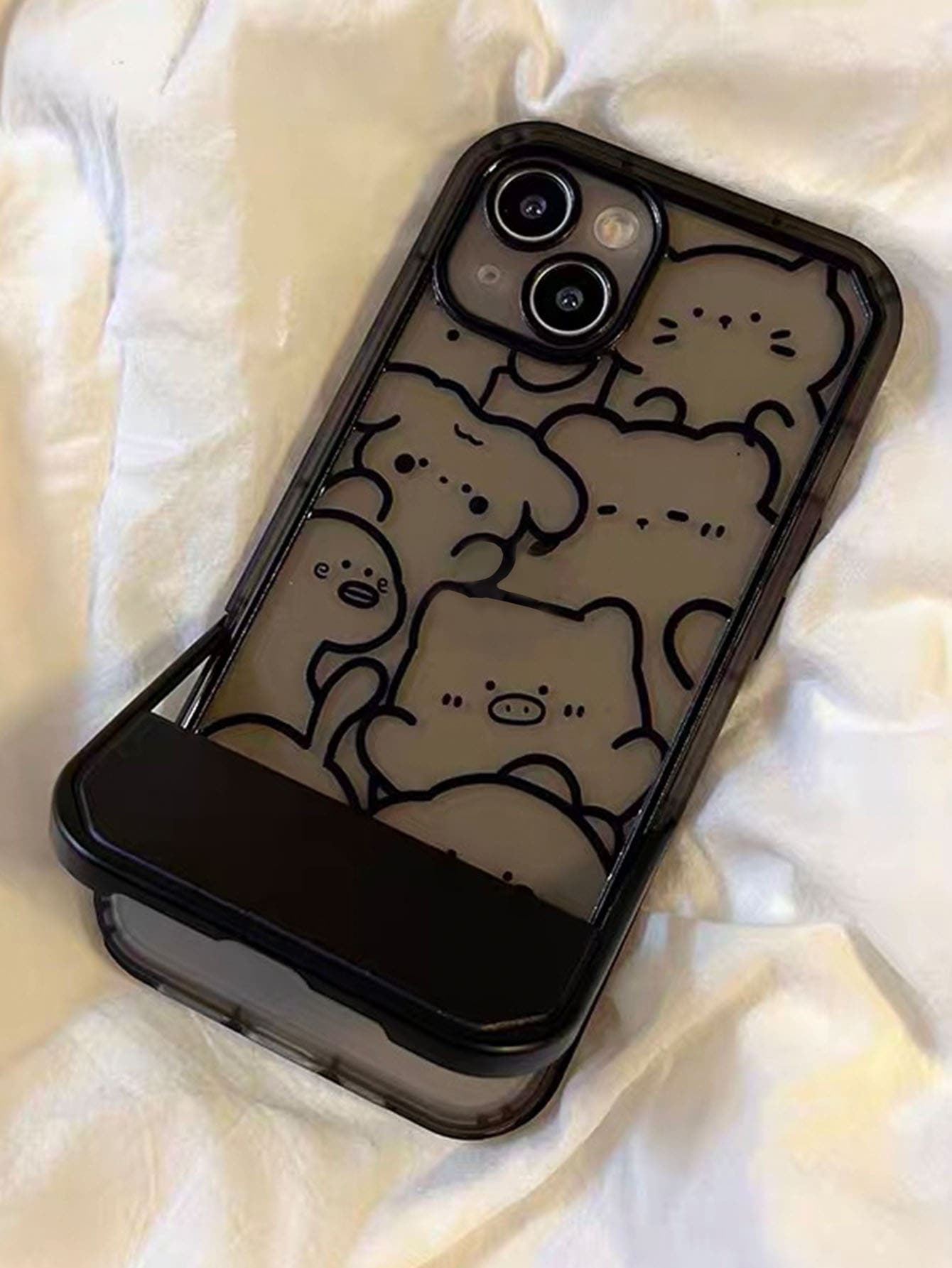 Hộp đựng điện thoại đồ họa hoạt hình có chân đế - Nhiều màu - Xem 1