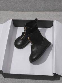 Niñas Botas con cremallera delantera - Negro - Ver 1