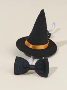 Conjunto De Sombrero Y Pajarita De Hámster - Negro - Ver 2