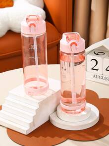 1pc Portable Clear Tumbler - Pink - View 4