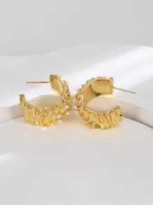 Charm-In 1 对女式复古纹理仿珍珠耳环，适合日常佩戴和旅行，送给女朋友的礼物