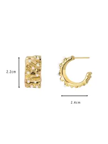 Charm-In 1 对女式复古纹理仿珍珠耳环，适合日常佩戴和旅行，送给女朋友的礼物