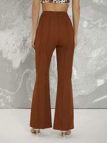 SHEIN BAE Pantalones de pierna amplia con costura delantera - Óxido marrón - Ver 2