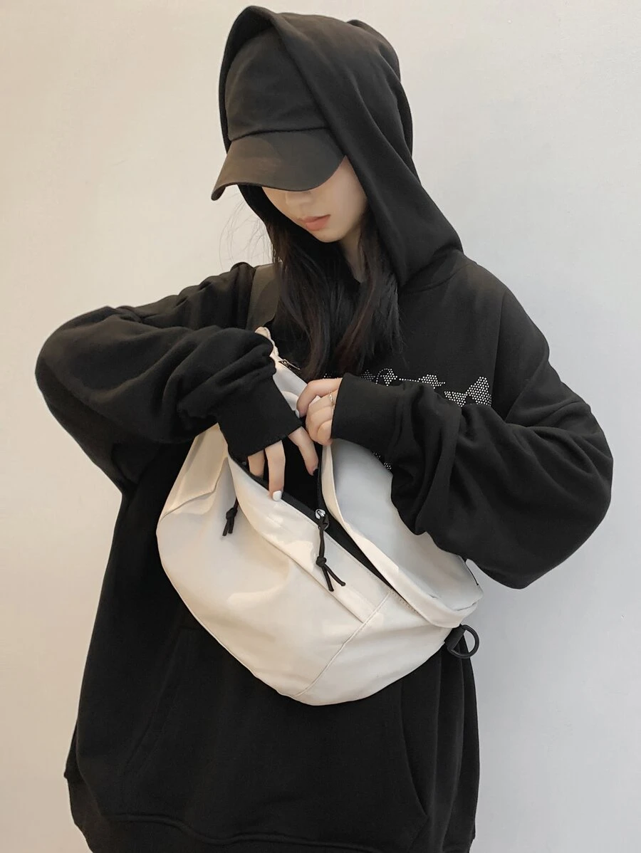 Large Capacity Multi-zip Bum Bag - Light Grey - View 1