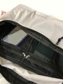 Large Capacity Multi-zip Bum Bag - Light Grey - View 4