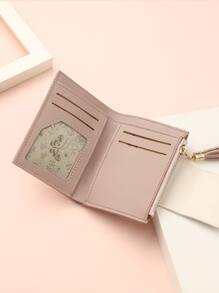 女士植物印花流苏设计便携式钱包