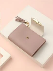 女士植物印花流苏设计便携式钱包