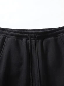 Manfinity Homme Men Casual Solid Half Zip Sweatshirt & Sweatpants Gym Clothes, Going Out, Men's Jogging Outfits, Gym Clothes, Black Sweats Men, Sweat Set For Men , Fall Clothes