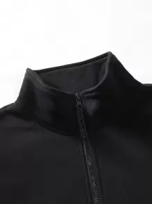 Manfinity Homme Men Casual Solid Half Zip Sweatshirt & Sweatpants Gym Clothes, Going Out, Men's Jogging Outfits, Gym Clothes, Black Sweats Men, Sweat Set For Men , Fall Clothes