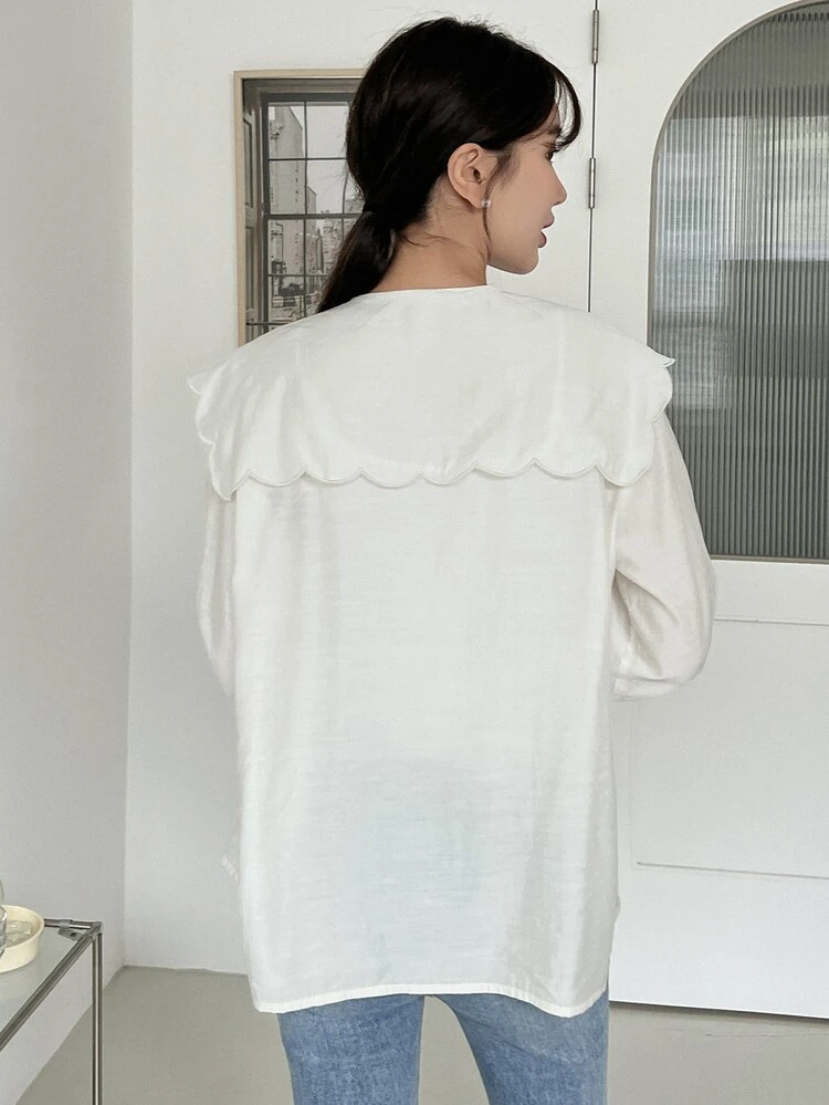 Statement Collar Button Up Shirt