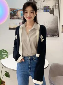 DAZY Solid Curved Hem Shirt - Beige - View 5