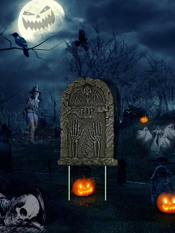 1pc Halloween Skeleton Design Decorative Garden Stake