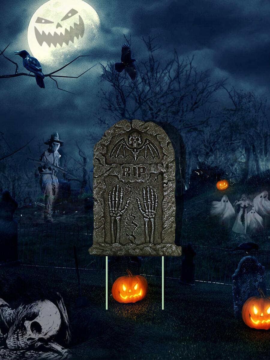 1pc Halloween Skeleton Design Decorative Garden Stake
