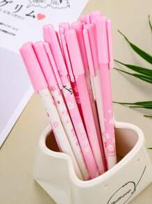 10pcs Flower Print Random Gel Pen - Multicolor - View 2