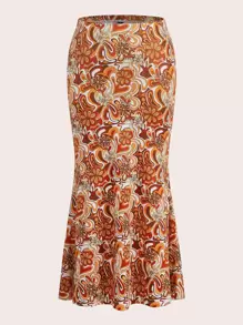 SHEIN VCAY Váy Plus Size Hoa Tất cả trên in Boho - Nhiều màu - Xem 1